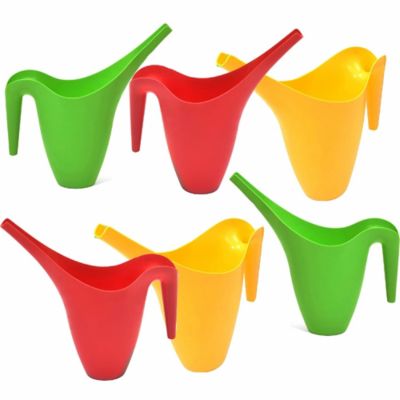 Ashman Set of 6 Watering Can, Indoor and Outdoor Use, Assorted Colors included Red, Green, Yellow, 2 Liter Capacity.