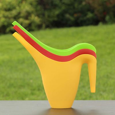 Image showing 7 th Ashman Set of 6 Watering Can, Indoor and Outdoor Use, Assorted Colors included Red, Green, Yellow, 2 Liter Capacity