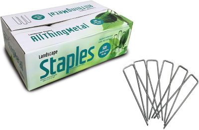 AllThing Metal Galvanized Garden Stakes Landscape Staples 6-Inch Sod Staples Garden Landscape Fabric Stakes (500 Count)