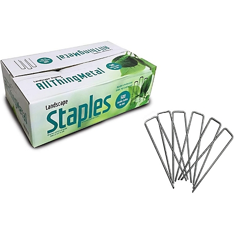 AllThing Metal Galvanized Garden Stakes Landscape Staples 6-Inch Sod Staples Garden Landscape Fabric Stakes (500 Count)
