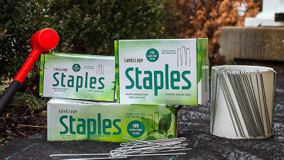 Image showing  6 in. Metal Galvanized Garden Stakes Landscape Staples, Sod Staples Garden Landscape Fabric Stakes, 500 ct.