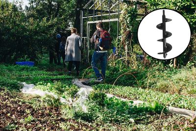 Image showing 8 th Ashman 3 in. x 14 in. Auger Heavy-Duty Steel Auger Drill Bit, for Planting Bulbs, Handheld, Used to Drill Through the Soil