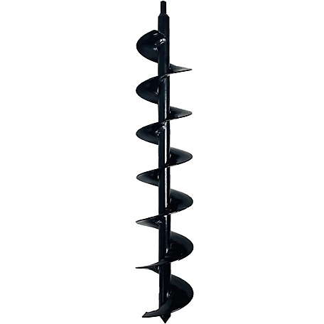 Ashman Heavy-Duty Steel Auger Bit, 24 in. Long Helical Screw Blade Hand-Held Auger, Used to Drill Through the Soil