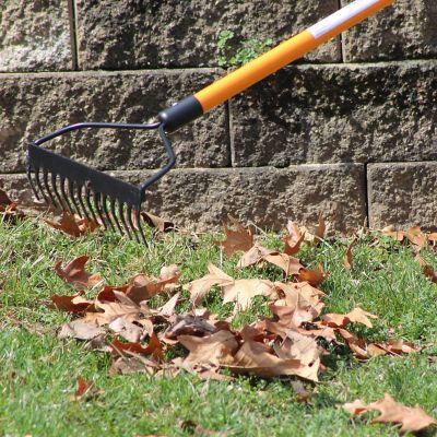 Image showing  Bow Rake (1 Pack) Heavy Duty Rake to Gather Fallen Leaves, Equipped with Rubber Grip Handle, Rust Resistant