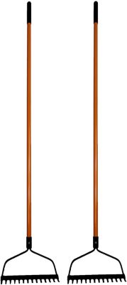 Ashman Bow Rake (2 Pack) Heavy Duty Rake to Gather Fallen Leaves, Equipped with Rubber Grip Handle, Rust Resistant