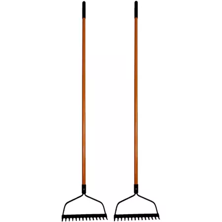 Ashman 2 Pack Heavy Duty Bow Rake for Collecting Fallen Leaves Equipped with Rubber Handle Rust Resistant Rakes & Forks