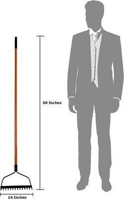 Image showing  Bow Rake (2 Pack) Heavy Duty Rake to Gather Fallen Leaves, Equipped with Rubber Grip Handle, Rust Resistant