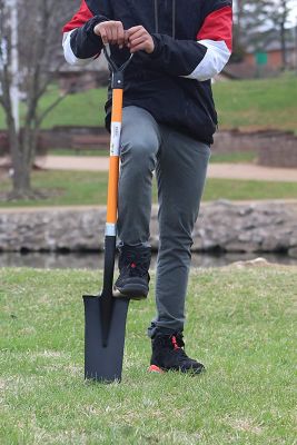 Image showing  Drain Spade Shovel (1 Pack) Long Handle Spade with D Handle Grip Durable Handle with a Metal Blade Multi-Purpose.