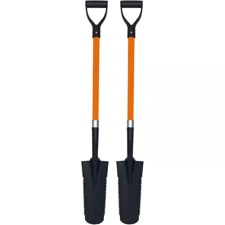 Ashman 2-Piece Long Handle D-Handle Toothed Shovel Durable Handle with Thick Metal Blade Shovels & Digging Tools