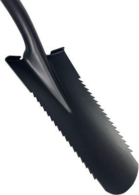 Image showing  Drain Spade Teeth Shovel (2 Pack) Long Handle Spade with D Handle Grip Durable Handle with a Thick Metal Blade