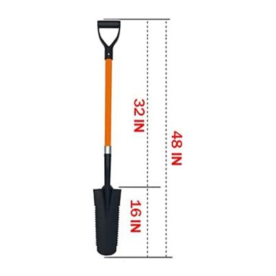 Image showing  Drain Spade Teeth Shovel (2 Pack) Long Handle Spade with D Handle Grip Durable Handle with a Thick Metal Blade
