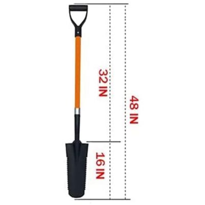 Image showing  Drain Spade Teeth Shovel (6 Pack) Long Handle Spade with D Handle Grip Durable Handle with a Thick Metal Blade