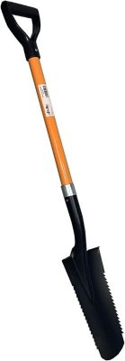 Image showing 5 th Ashman Drain Spade Teeth Shovel (6 Pack) Long Handle Spade with D Handle Grip Durable Handle with a Thick Metal Blade