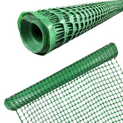 Ashman 100 ft. x 4 ft. Plastic Mesh Fence, Construction Barrier Netting, Garden Fencing, Fences Wrap, Green, 1 Roll