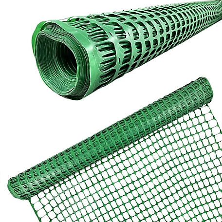 Ashman 200 ft. x 4 ft. Plastic Mesh Fence, Construction Barrier Netting, Garden Fencing, Fences Wrap, Green, 1 Roll