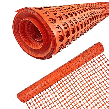 Ashman 100 ft. x 4 ft. Plastic Mesh Fence, Construction Barrier Netting, Garden Fencing, Fences Wrap, Orange, 1 Roll