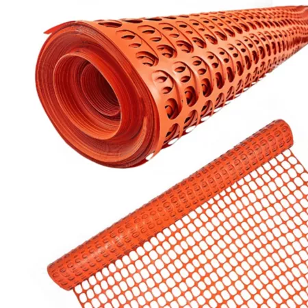 Ashman 100' x 4' Plastic Mesh Fence Construction Barrier Netting Garden Fence Fence Wrap Orange 1 Roll Garden Fencing