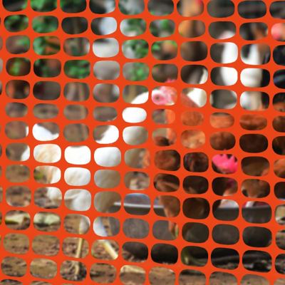 Image showing 6 th Ashman 200 ft. x 4 ft. Plastic Mesh Fence, Construction Barrier Netting, Garden Fencing, Fences Wrap, Orange, 1 Roll