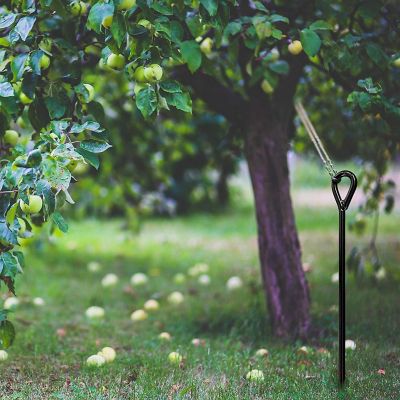 Image showing  15 in. Black Ground Anchors, 10mm Thick, 65 ft of Rope, 16-Pack