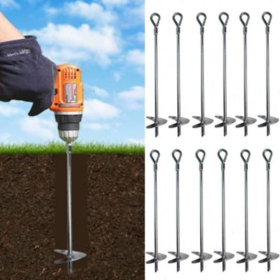 Ashman 18 in. Galvanized Ground Anchors, 2/5 in. Diameter, Ideal for Securing Tents, Canopies, 12-Pack