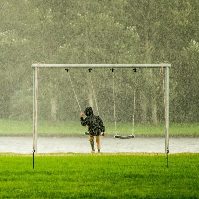 Image showing 8 th Ashman 15 in. Ground Anchor with 50 ft. of Galvanized Wire with Clamps, Securing Tents, Trampolines, Canopies, Carport, 4-Pack