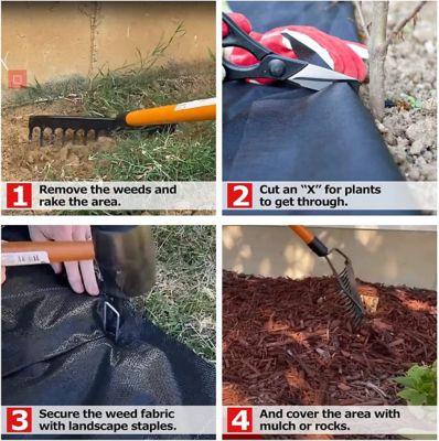 Image showing 6 th Ashman Landscape Fabric Weed Blocking Mat, 3 ft. x 50 ft., Heavy-Duty Weed Barrier Protection