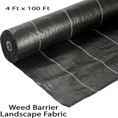 Image showing  4 ft. x 100 ft. Landscape Fabric Weed Blocking Mat, Heavy-Duty