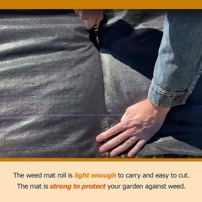 Image showing  4 ft. x 100 ft. Landscape Fabric Weed Blocking Mat, Heavy-Duty