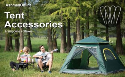 Image showing  12 in. Heavy-Duty Trampoline Stakes, Safety Ground Anchors, Tent Pegs, 4-Pack