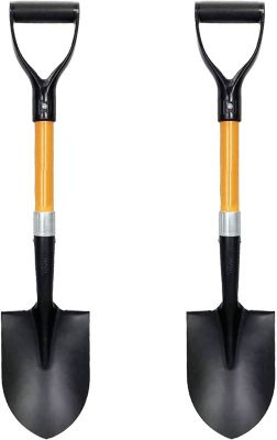 Ashman Mini Round Shovel, Durable Handle with Comfortable Grip with a Sturdy Blade, 2-Pack