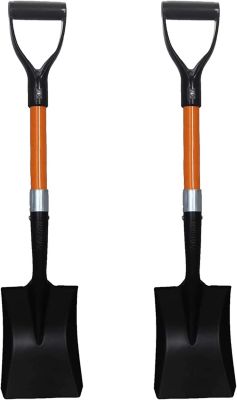 Ashman Mini Square Shovel (2 Pack) with D-Cup Square Handle Shovel, Sturdy Build and Material