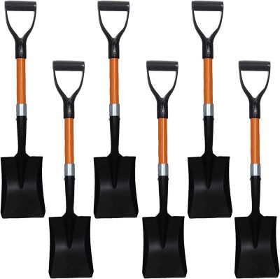 Ashman Mini Square Shovel (6 Pack) with D-Cup Square Handle Shovel, Sturdy Build and Material