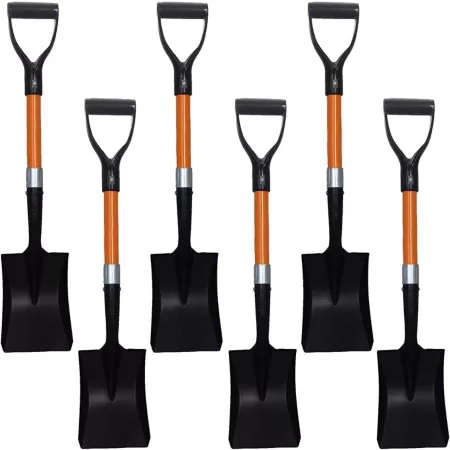 Ashman Mini Square Shovel (6-Pack) with D-Cup Square Handle Shovel Heavy-Duty Construction and Material Shovels & Digging Tools