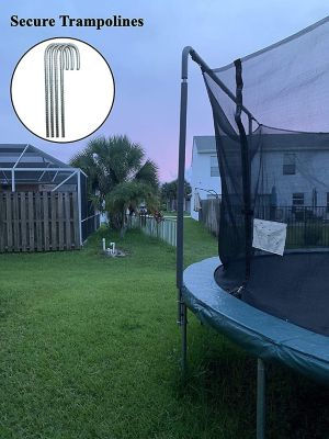 Image showing  12 in. Rust-Resistant Rebar Stake Anchor for Tents, Trampolines and More, 4-Pack