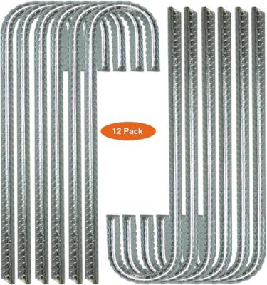 Ashman Rebar Stake Anchor 12-Inch Long (12 Pack), Rust-Resistant and Made of Solid Premium Galvanized/zinc-Coated Metal