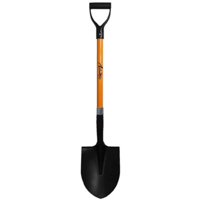 Ashman Round Shovel (1 Pack) D Handle Grip with Long Shaft with a Durable Handle, Multi Utility Shovel Heavy Duty Blade