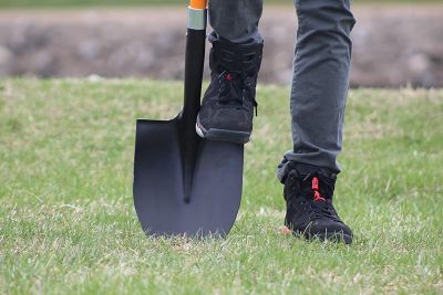 Image showing  Round Shovel (2 Pack) D Handle Grip with Long Shaft with a Durable Handle, Multi Utility Shovel Heavy Duty Blade