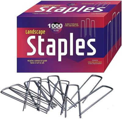 Ashman Sod Staples Galvanized Landscape Staples, Garden Stakes, and Fence Stake Heavy Duty Numerous Uses (1000 Count).