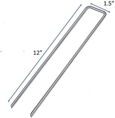 Image showing  12 in. 9-Gauge Galvanized Sod Staples Garden Stakes, Rust Resistant for Anchoring Landscaping Staples, 200 ct.