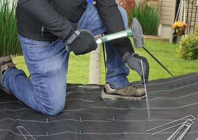 Image showing  Sod Staples Galvanized Garden Stakes 50 Pack Sod and Sturdy Rust Resistant for Anchoring Landscaping Staples.