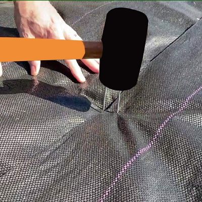 Image showing  Sod Staples Galvanized Garden Stakes 50 Pack Sod and Sturdy Rust Resistant for Anchoring Landscaping Staples.