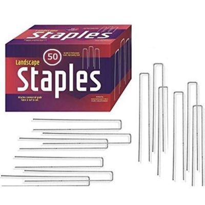 Image showing 6 th Ashman Sod Staples Galvanized Garden Stakes 50 Pack Sod and Sturdy Rust Resistant for Anchoring Landscaping Staples.