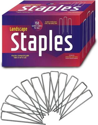 Ashman Sod Staples Galvanized Garden Stakes Landscape Staples 150 Pack Sturdy Rust Resistant for Anchoring Landscaping.