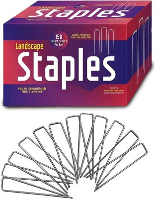 Ashman 6 in. 11-Gauge Galvanized Sod Staples Garden Stakes, Rust Resistant for Anchoring Landscaping Staples, 150 ct.