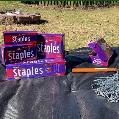 Image showing 6 th Ashman 6 in. 11-Gauge Galvanized Sod Staples Garden Stakes, Rust Resistant for Anchoring Landscaping Staples, 150 ct.