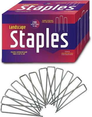 Ashman Sod Staples Galvanized Garden Stakes Landscape Staples 200 Pack Sturdy Rust Resistant for Anchoring Landscaping.