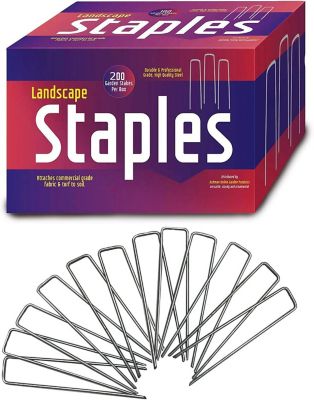 Ashman 6 in. 11-Gauge Galvanized Sod Staples Garden Stakes, Rust Resistant for Anchoring Landscaping Staples, 200 ct.