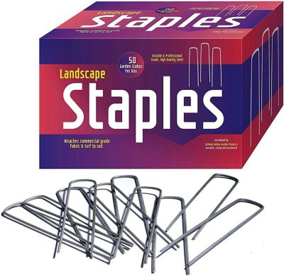 Ashman Sod Staples Galvanized Garden Stakes Landscape Staples 50 Pack Sturdy Rust Resistant for Anchoring Landscaping.