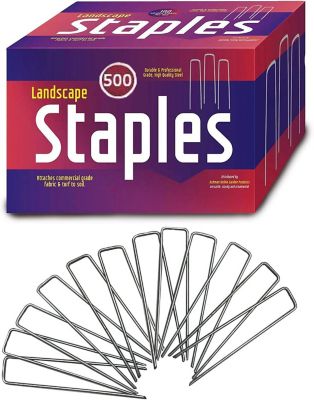 Ashman Sod Staples Galvanized Garden Stakes Landscape Staples 500 Pack Sturdy Rust Resistant for Anchoring Landscaping.
