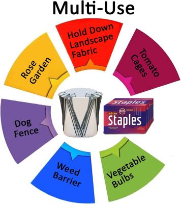 Image showing  6 in. 11-Gauge Galvanized Sod Staples Garden Stakes, Rust Resistant for Anchoring Landscaping Staples, 500 ct.